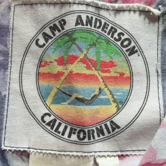 Vintage 80s Floral Camp Anderson California Button Up Short Sleeve Top Small - Picture 3 of 4